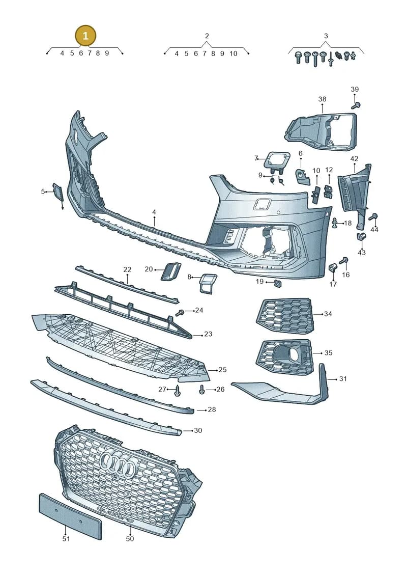 8W6807065MGRU — Audi RS5 Sportback (2017-2025) diagram 847807100, position 1