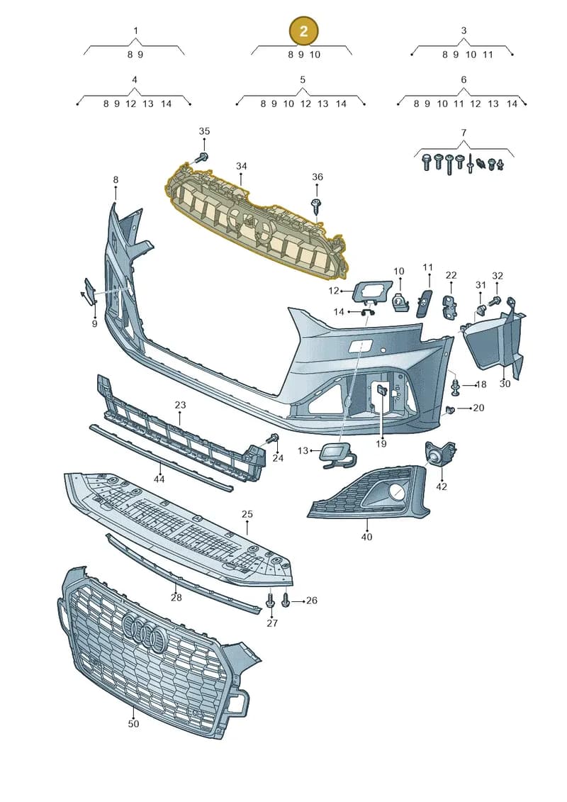 8W6807065QGRU — Audi A5 Sportback (2016-2025) diagram 848807015, position 2