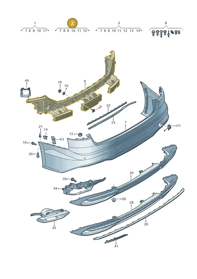 8W6807067AFGRU — Audi A5 Sportback (2016-2025) diagram 848807075, position 2