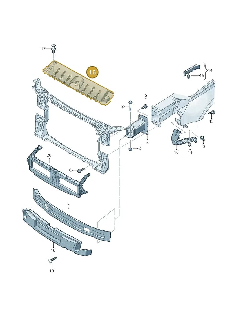 8W6807081A9B9 — Audi RS5 Sportback (2017-2025) diagram 847807000, position 16