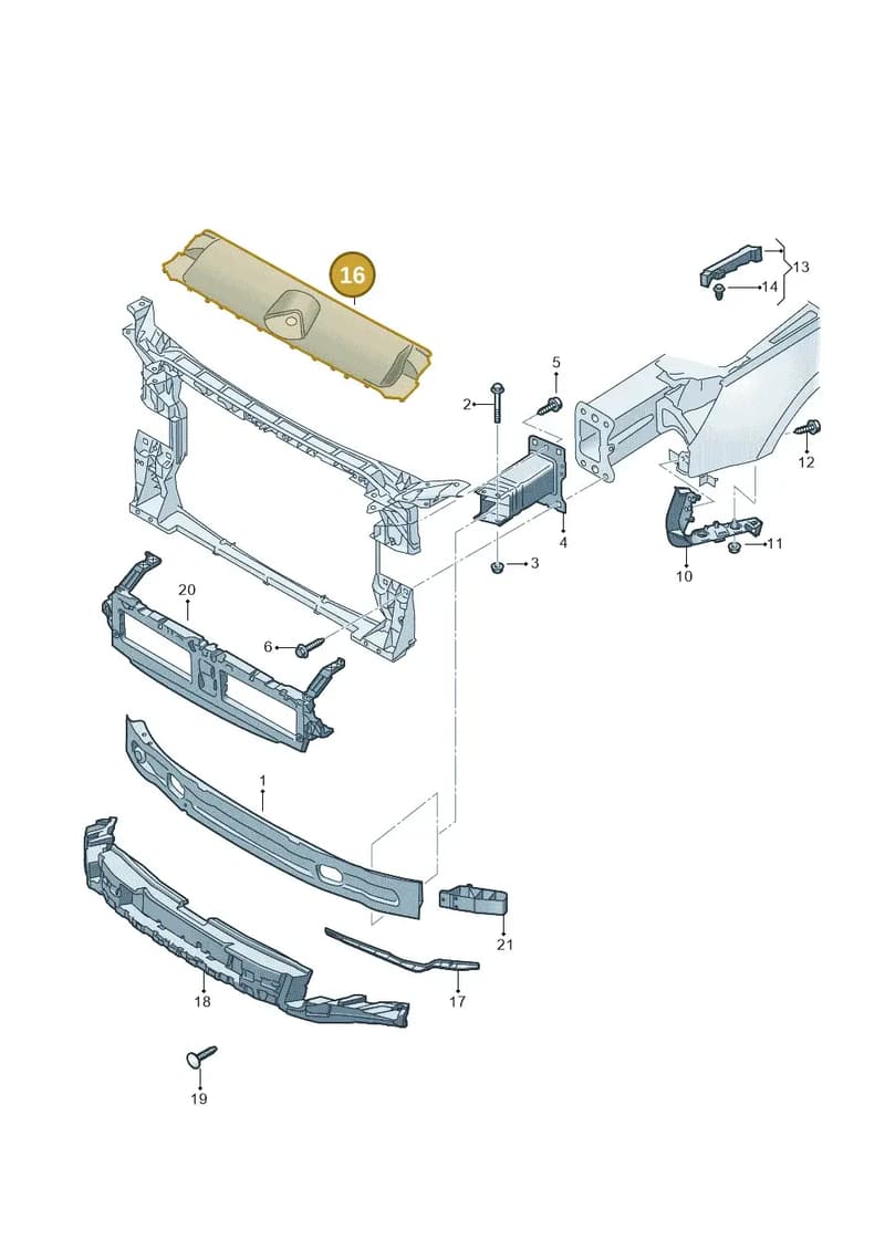 8W6807081E — Audi A5 Sportback (2016-2025) diagram 897807000, position 16