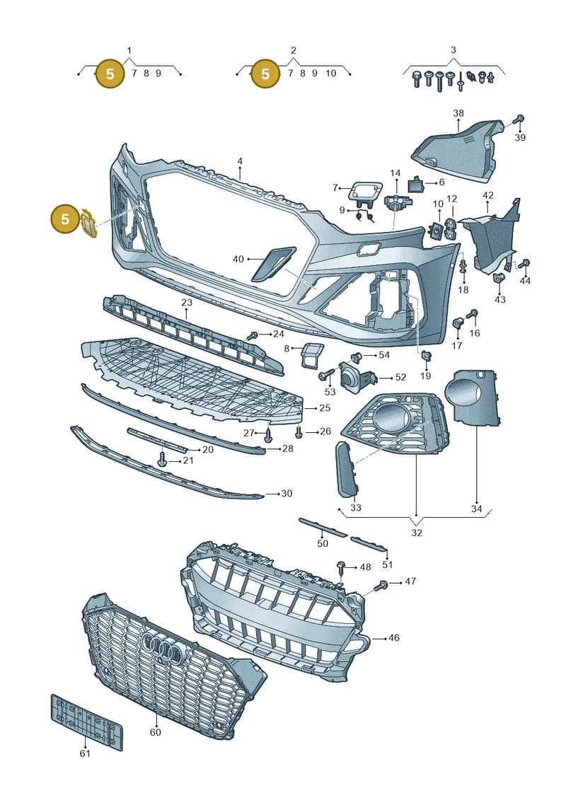 8W6807241EGRU — Audi RS5 Sportback (2017-2025) diagram 847807020, position 5
