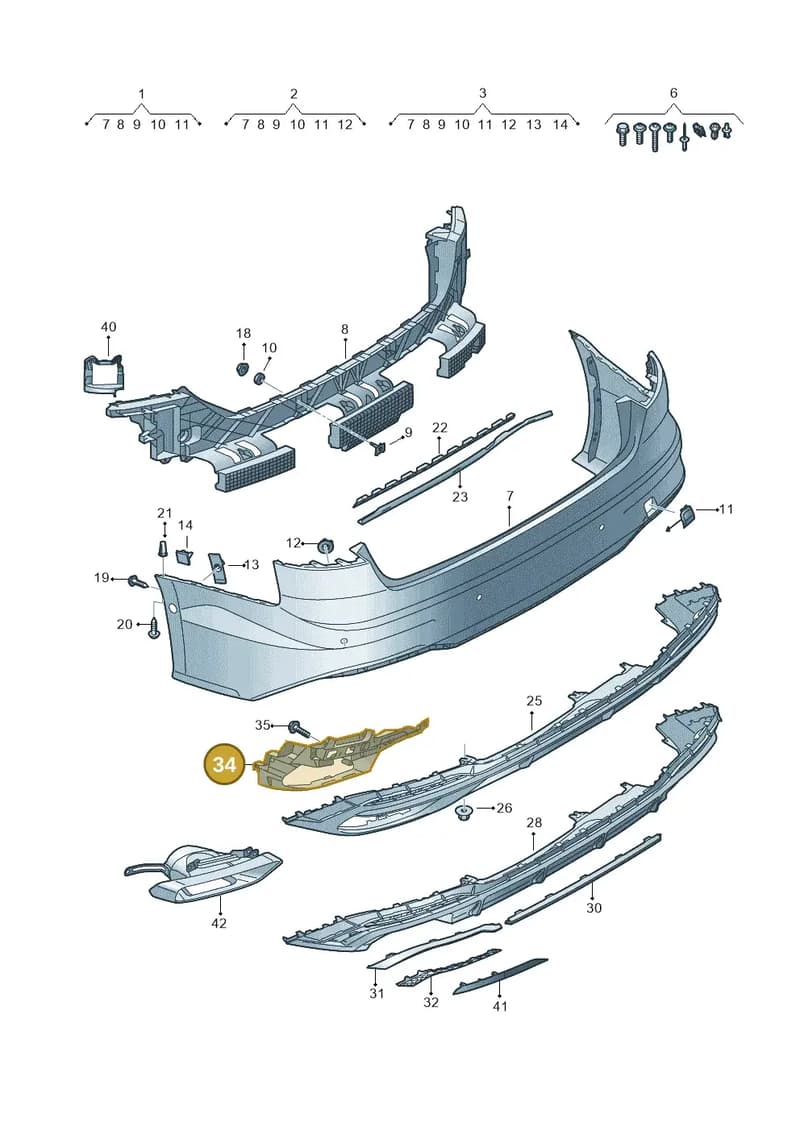 8W6807348A — Audi A5 Sportback (2016-2025) diagram 848807085, position 34