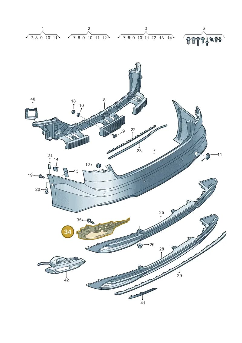 8W6807348A — Audi A5 Sportback (2016-2025) diagram 848807075, position 34