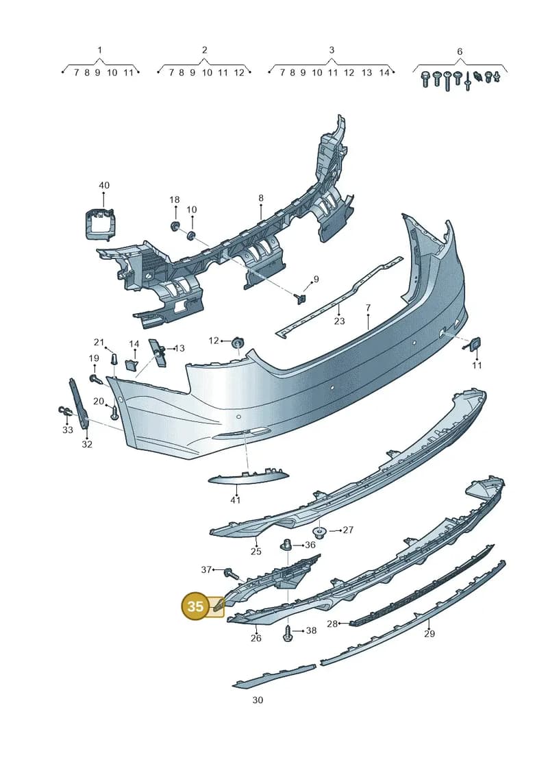8W6807348 — Audi A5 Sportback (2016-2025) diagram 897807800, position 35