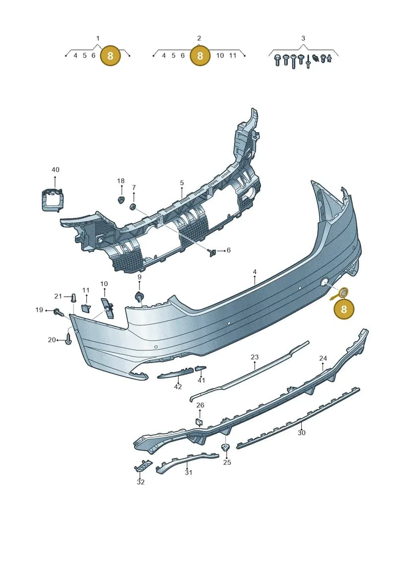 8W6807441BGRU — Audi RS5 Sportback (2017-2025) diagram 847807600, position 8