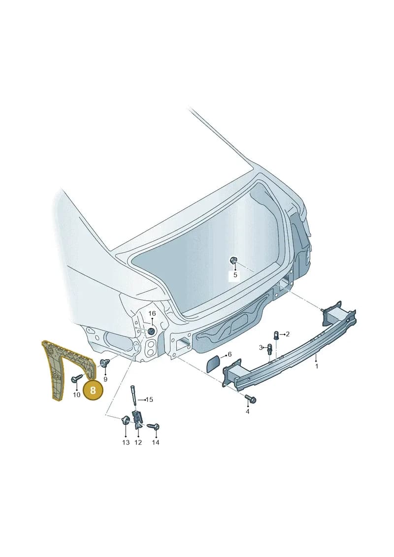 8W6807453A — Audi RS5 Sportback (2017-2025) diagram 847807500, position 8