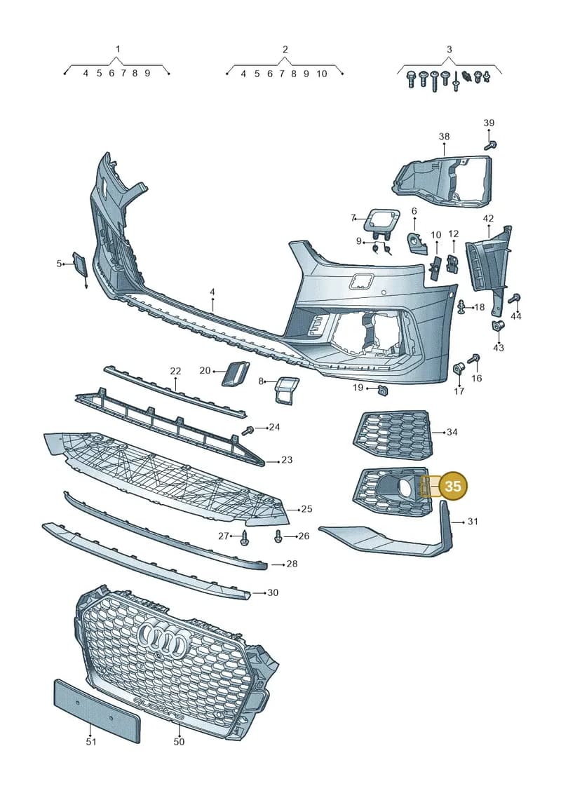8W6807681QT94 — Audi RS5 Sportback (2017-2025) diagram 847807100, position 35