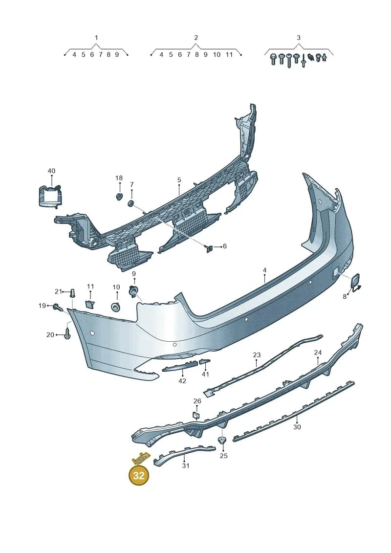 8W6807824B9B9 — Audi RS4 Avant (2017-) diagram 438807600, position 32