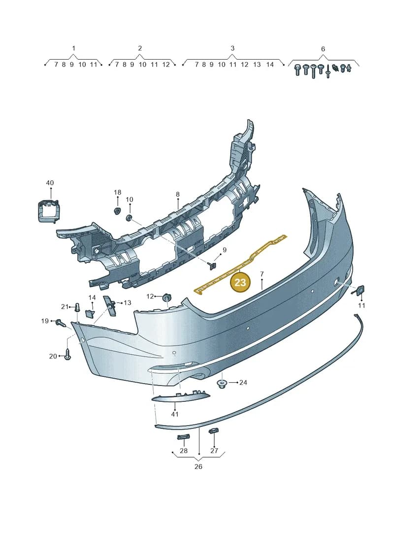 8W6807900 — Audi A5 Sportback (2016-2025) diagram 897807700, position 23
