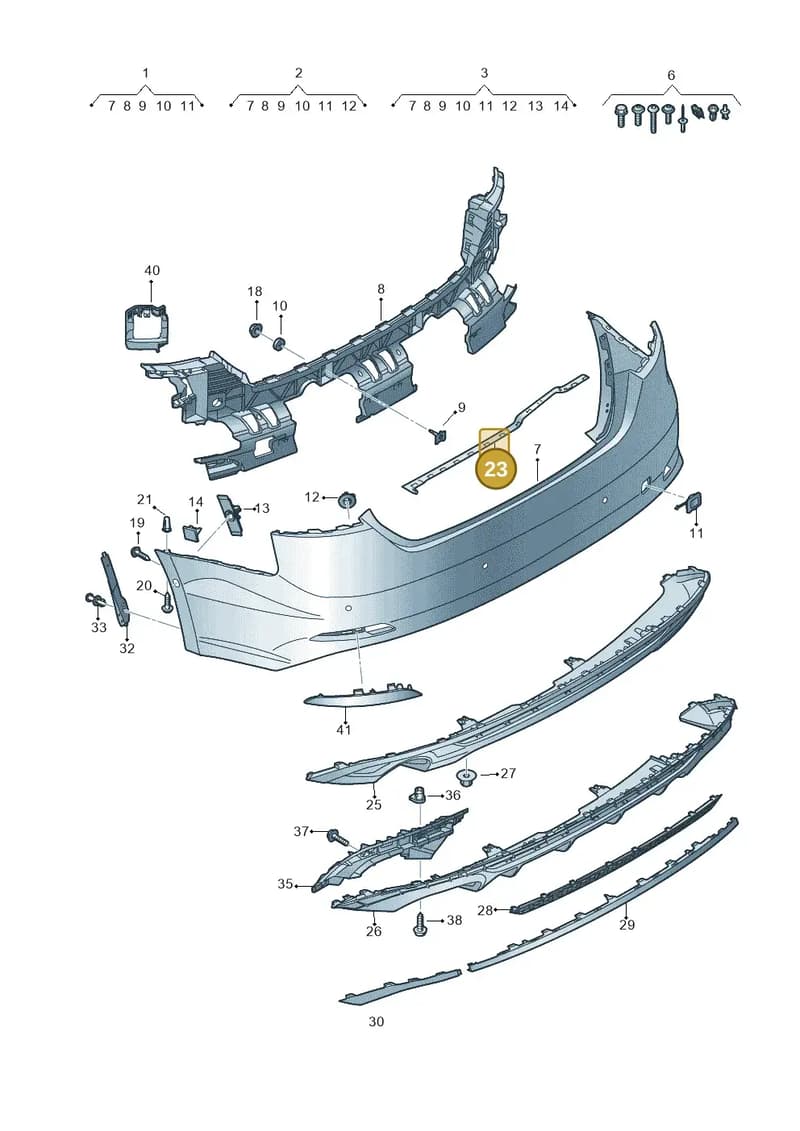 8W6807900 — Audi A5 Sportback (2016-2025) diagram 897807800, position 23
