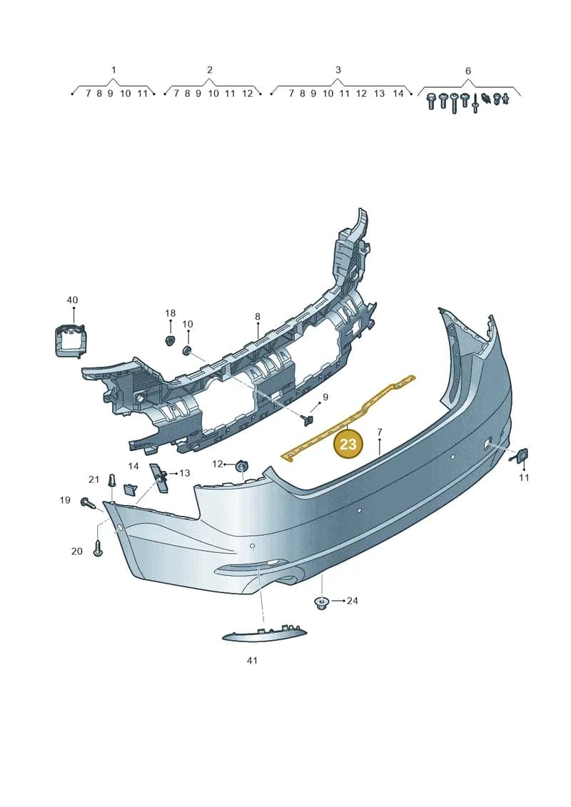 8W6807900 — Audi A5 Sportback (2016-2025) diagram 897807600, position 23