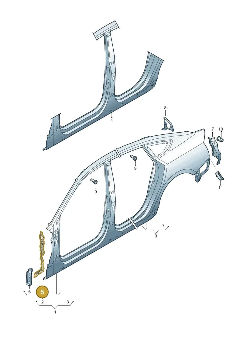 8W6809075A — Audi RS5 Sportback (2017-2025) diagram 847809051, position 5