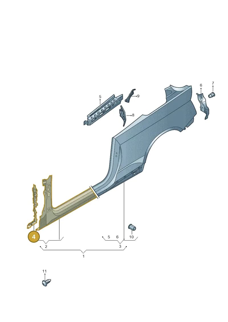 8W6809075A — Audi A5 Cabriolet (2016-2025) diagram 848809500, position 4