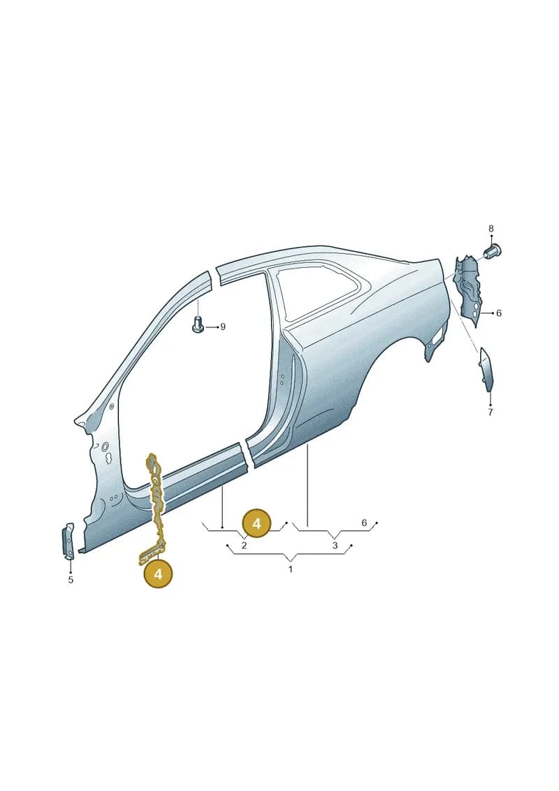 8W6809075A — Audi RS5 Sportback (2017-2025) diagram 847809500, position 4