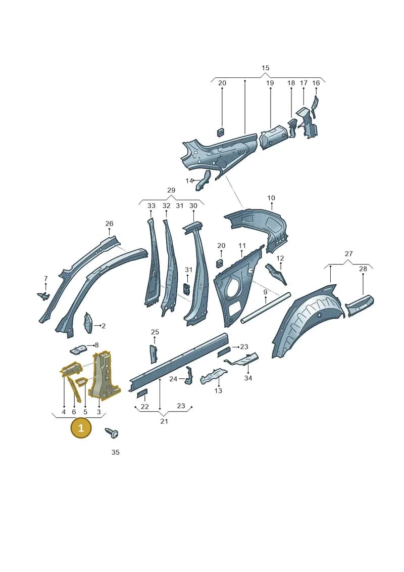 8W6809201 — Audi RS5 Sportback (2017-2025) diagram 897809000, position 1