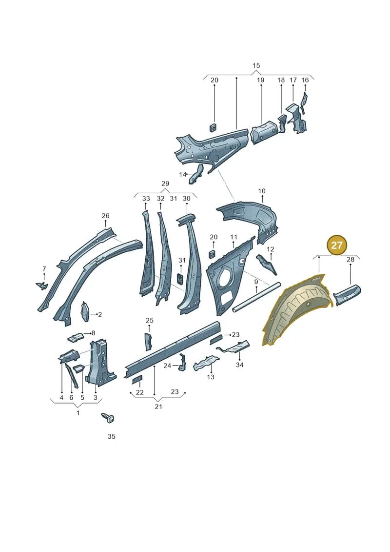 8W6809409TA — Audi A5 Sportback (2016-2025) diagram 897809000, position 27