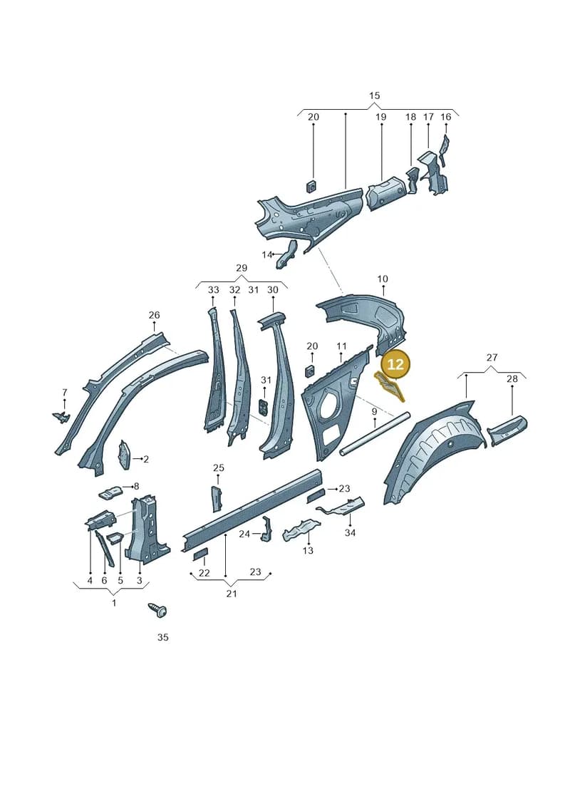 8W6809494 — Audi RS5 Sportback (2017-2025) diagram 897809000, position 12