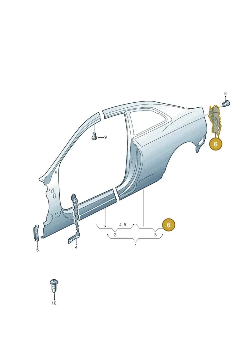 8W6809649B — Audi A5 Sportback (2016-2025) diagram 897809500, position 6