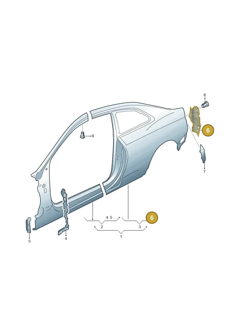 8W6809649B — Audi RS5 Sportback (2017-2025) diagram 847809500, position 6