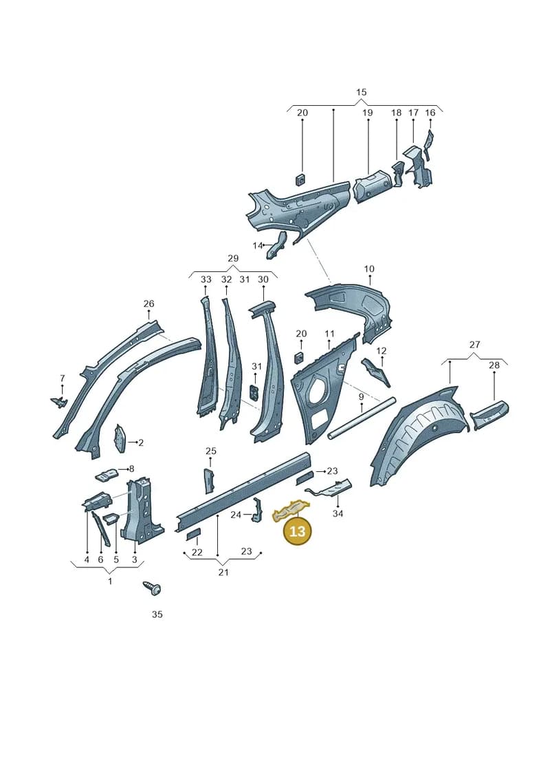 8W6809698A — Audi RS5 Sportback (2017-2025) diagram 897809000, position 13