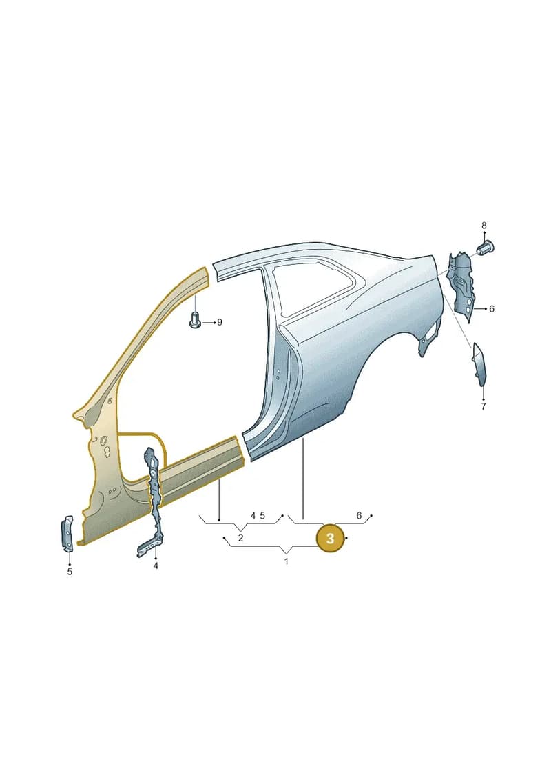 8W6809837A — Audi RS5 Sportback (2017-2025) diagram 847809500, position 3