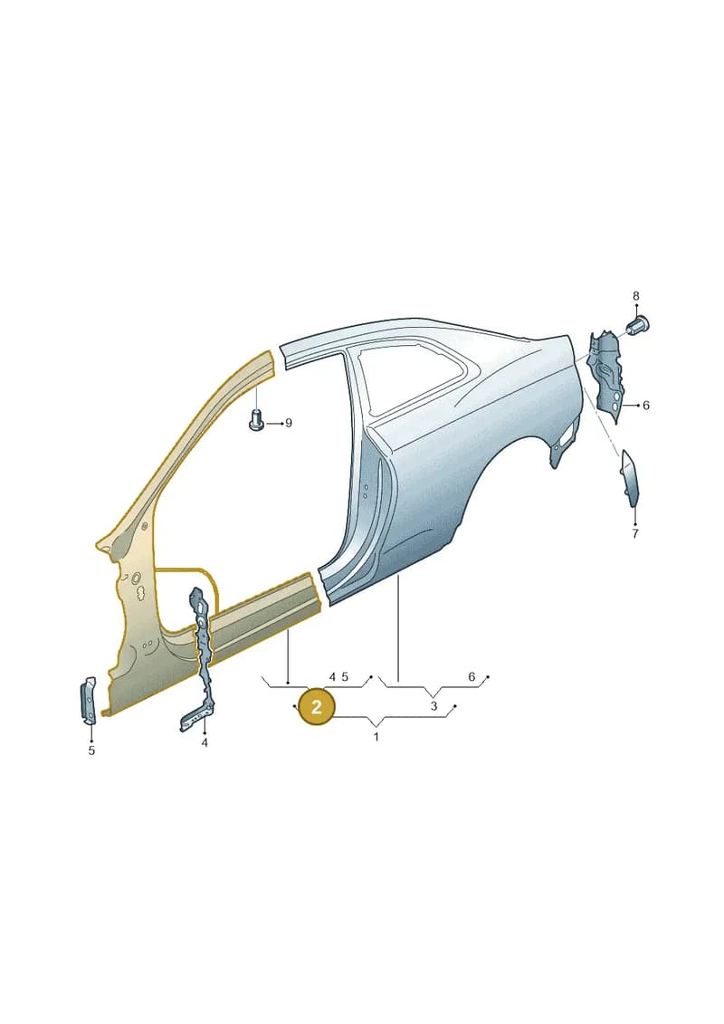 8W6809839A — Audi RS5 Sportback (2017-2025) diagram 847809500, position 2