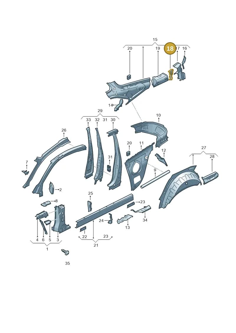 8W6809867 — Audi RS5 Sportback (2017-2025) diagram 897809000, position 18