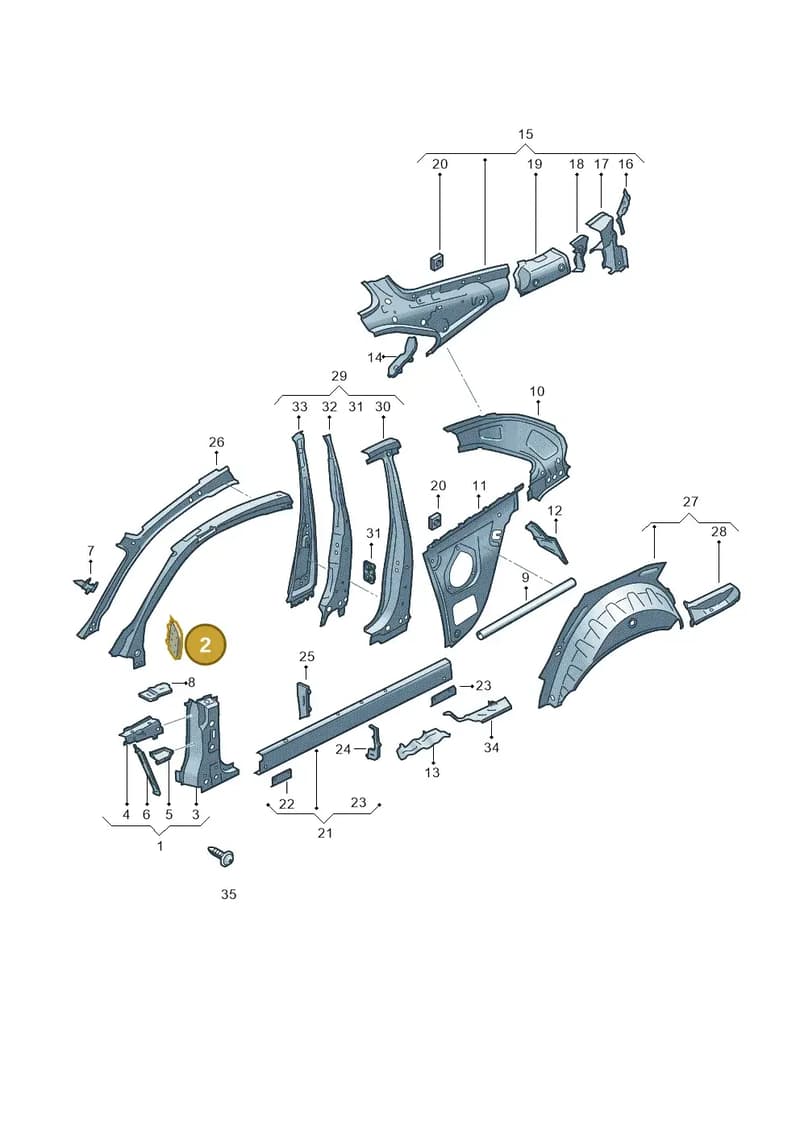 8W6810950 — Audi RS5 Sportback (2017-2025) diagram 897809000, position 2