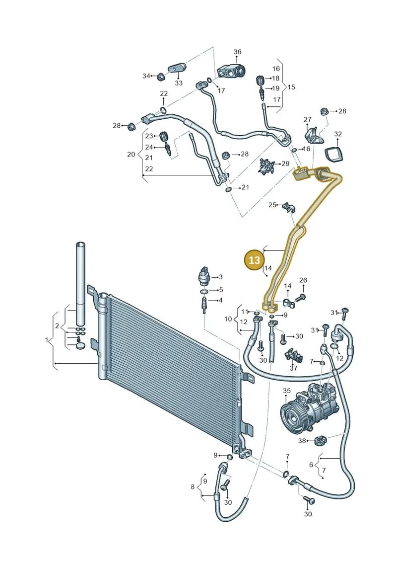 8W6816738B — Audi RS5 Sportback (2017-2025) diagram 849260400, position 13