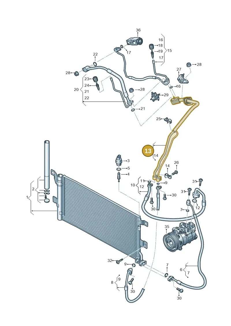 8W6816738B — Audi RS4 Avant (2017-2025) diagram 438260400, position 13