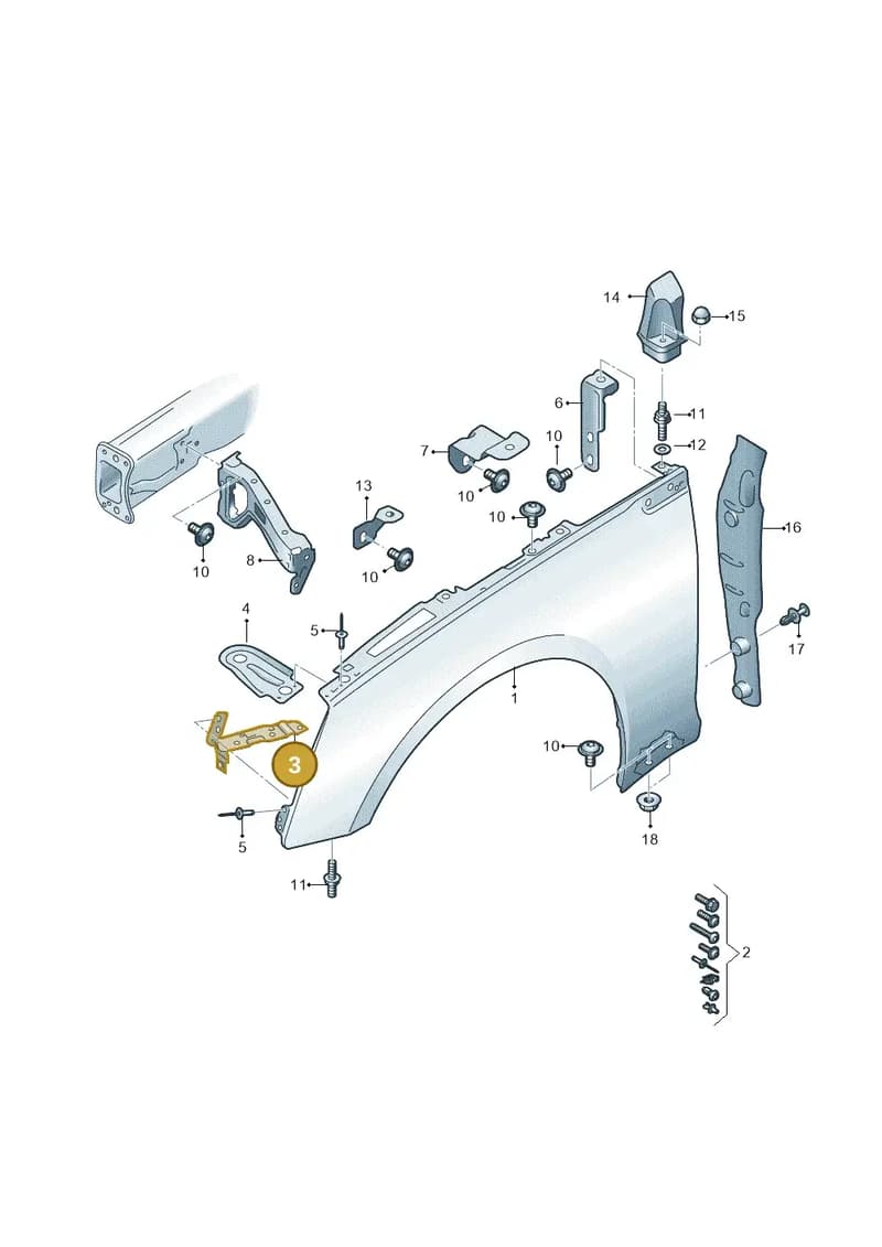 8W6821091 — Audi A5 Sportback (2016-2025) diagram 897821000, position 3