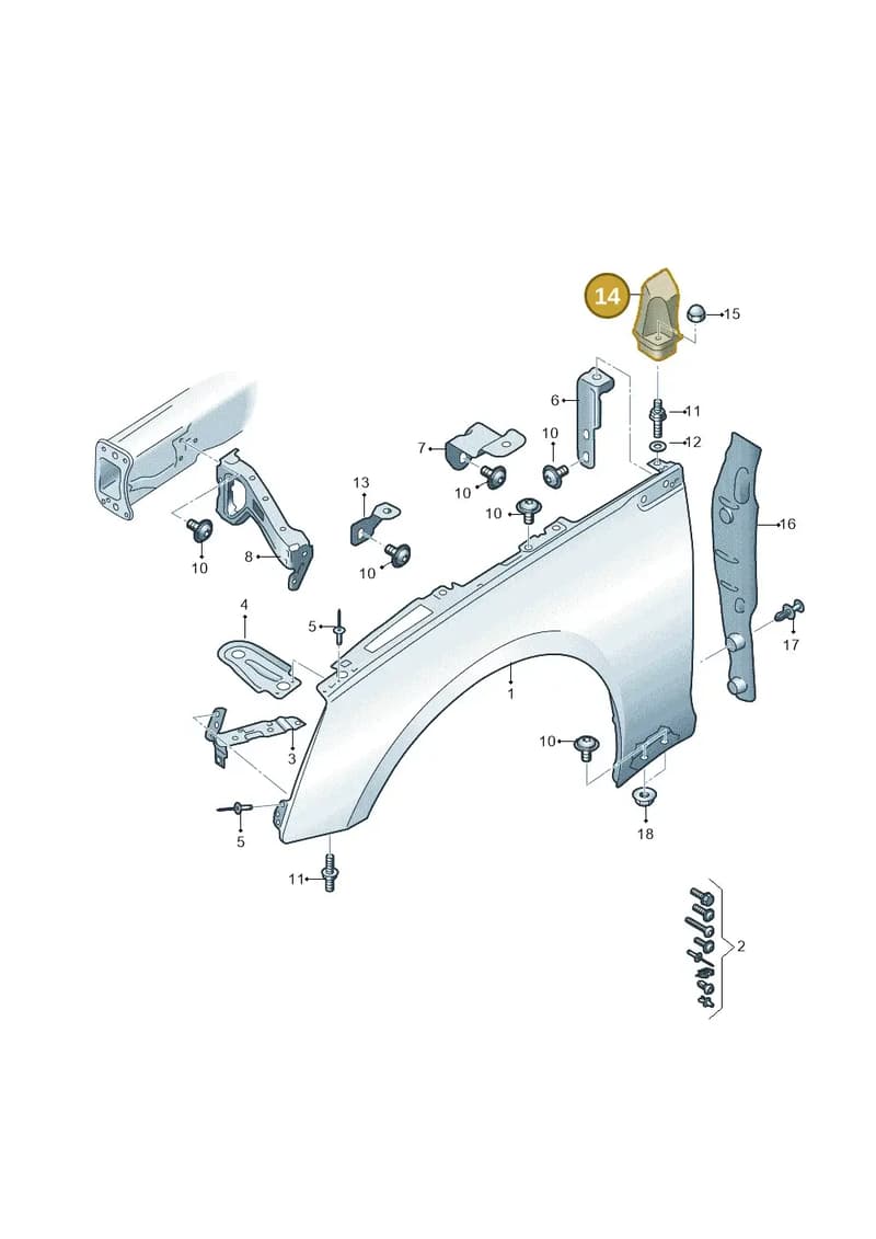 8W6821231A — Audi A5 Sportback (2016-2025) diagram 897821000, position 14