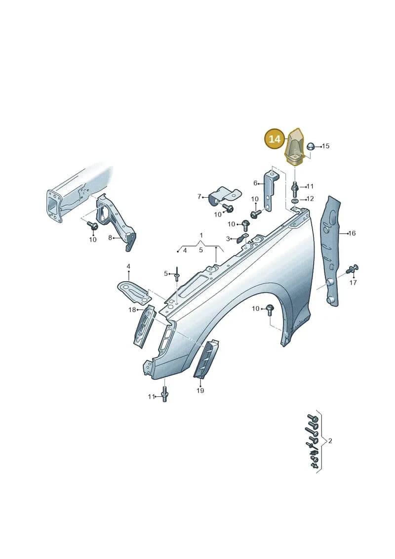 8W6821232A — Audi RS5 Sportback (2017-2025) diagram 847821000, position 14