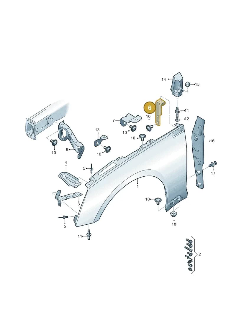 8W6821433 — Audi A5 Sportback (2016-2025) diagram 897821000, position 6