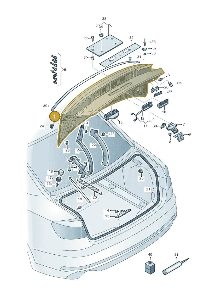 8W6827025E — Audi A5 Sportback (2016-2025) diagram 897827000, position 1