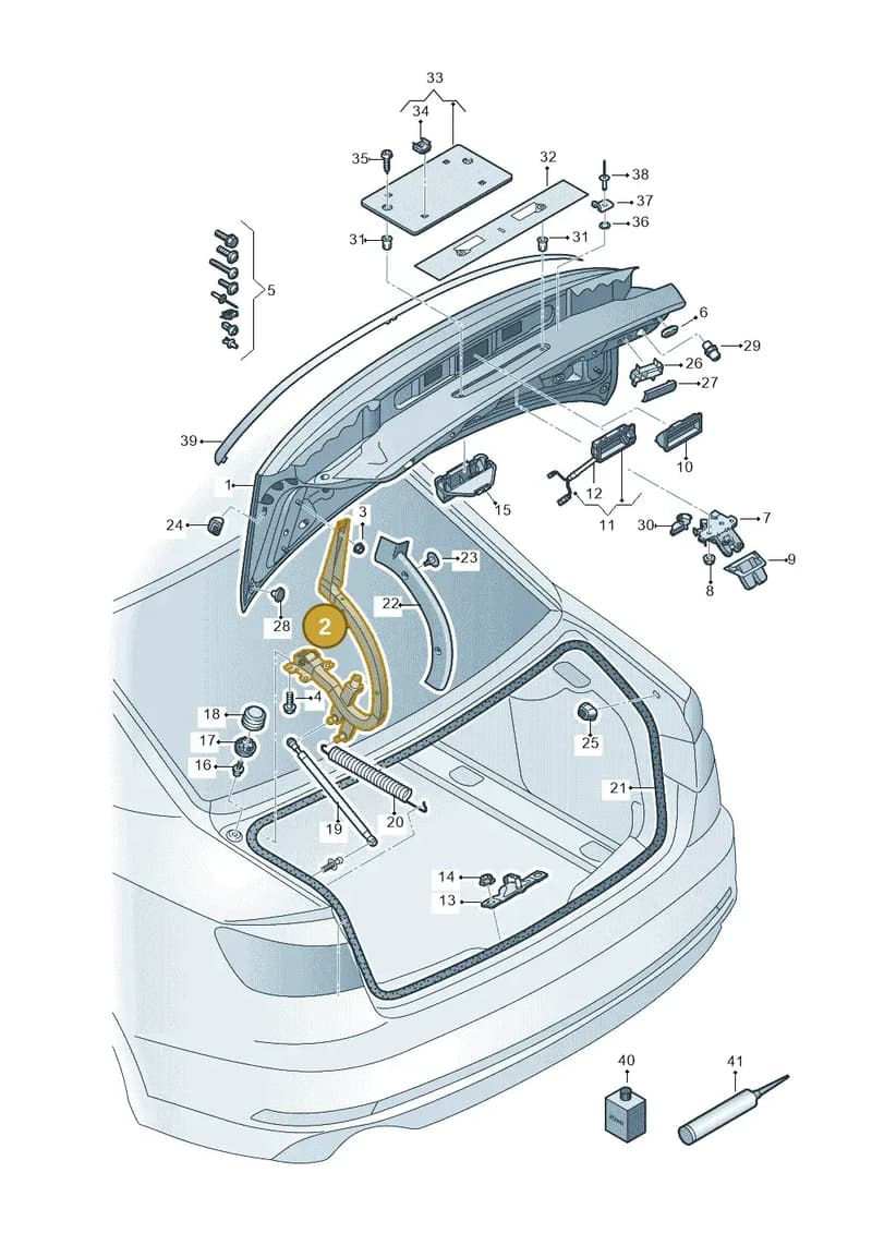 8W6827302 — Audi RS5 Sportback (2017-2025) diagram 897827000, position 2