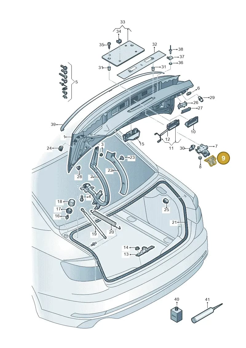 8W6827520 — Audi RS5 Sportback (2017-2025) diagram 897827000, position 9