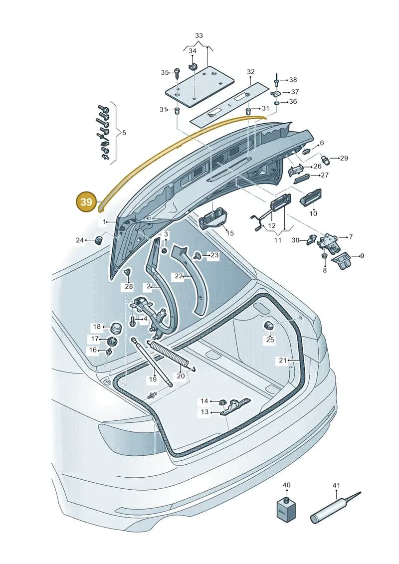 8W6827933A — Audi RS5 Sportback (2017-2025) diagram 897827000, position 39
