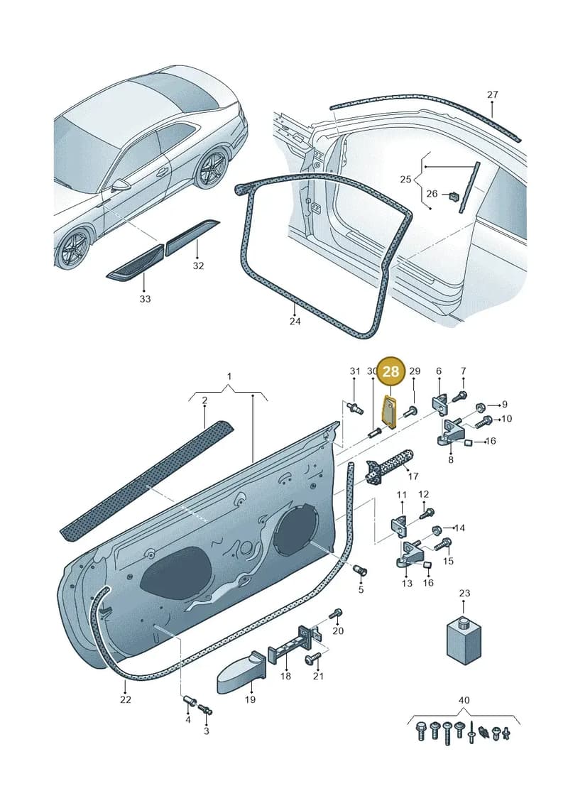 8W6831399 — Audi RS5 Sportback (2017-2025) diagram 897831100, position 28