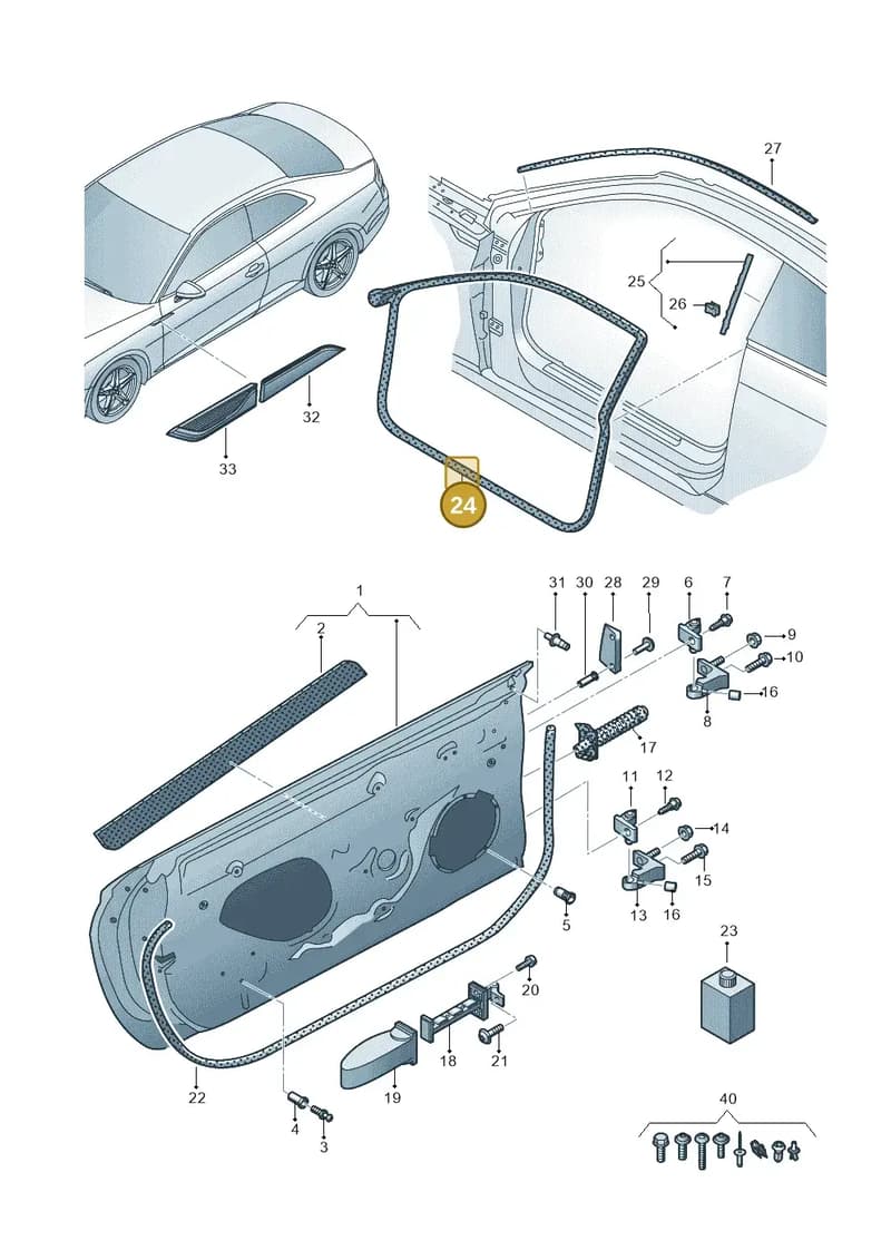 8W6831708D — Audi RS5 Sportback (2017-2025) diagram 897831100, position 24