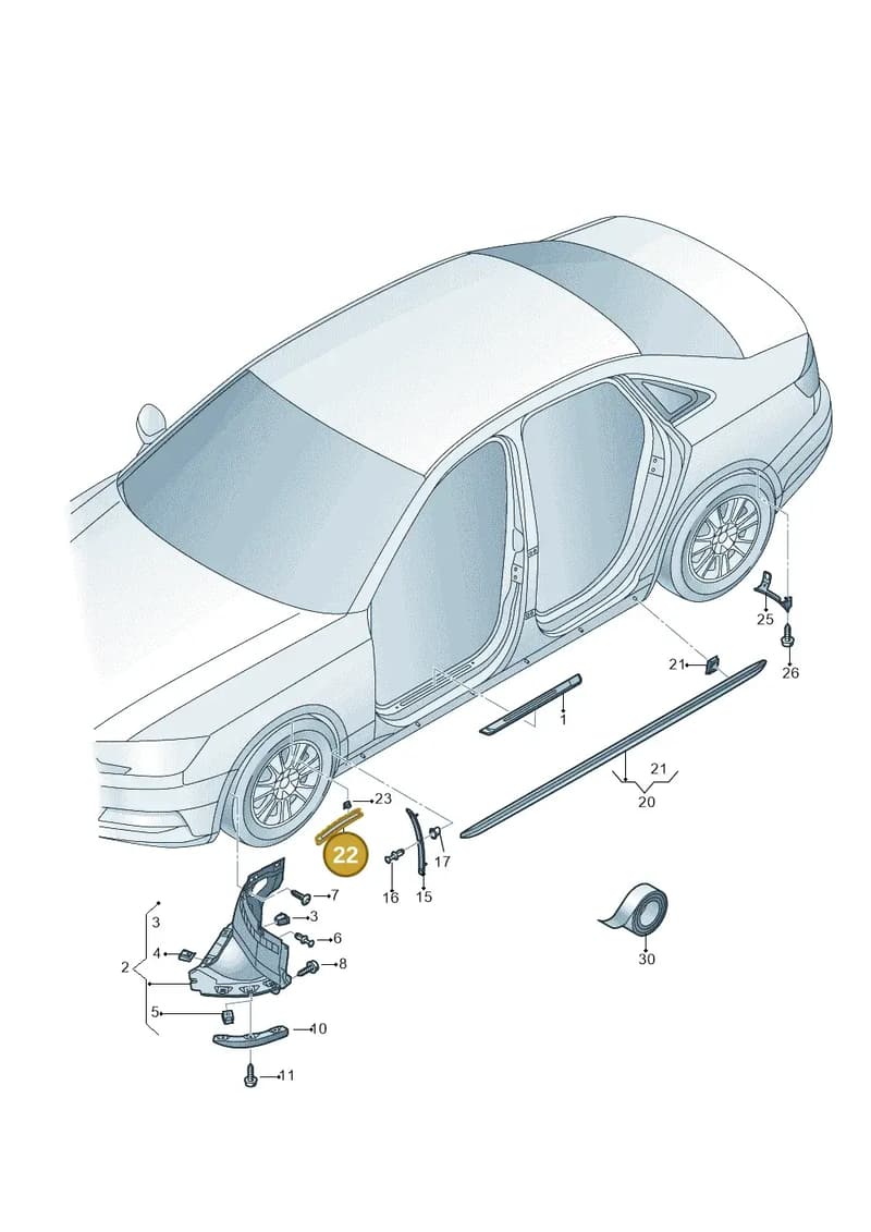 8W6853717 — Audi A4 (2015-2025) diagram 849853000, position 22