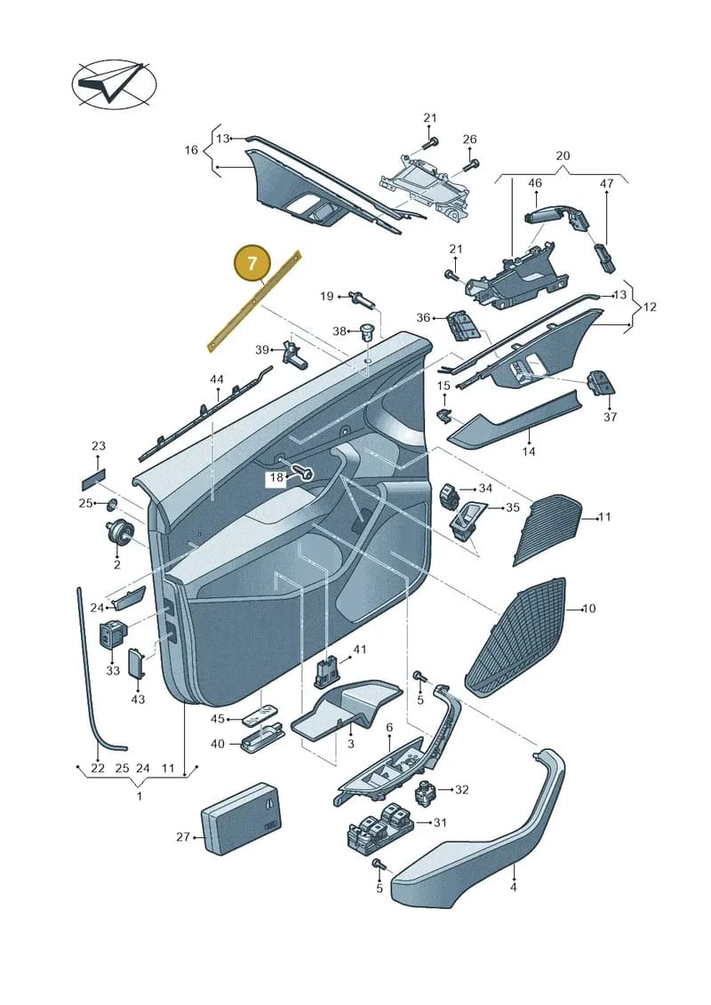 8W6868875 — Audi A5 Cabriolet (2016-2025) diagram 848867000, position 7