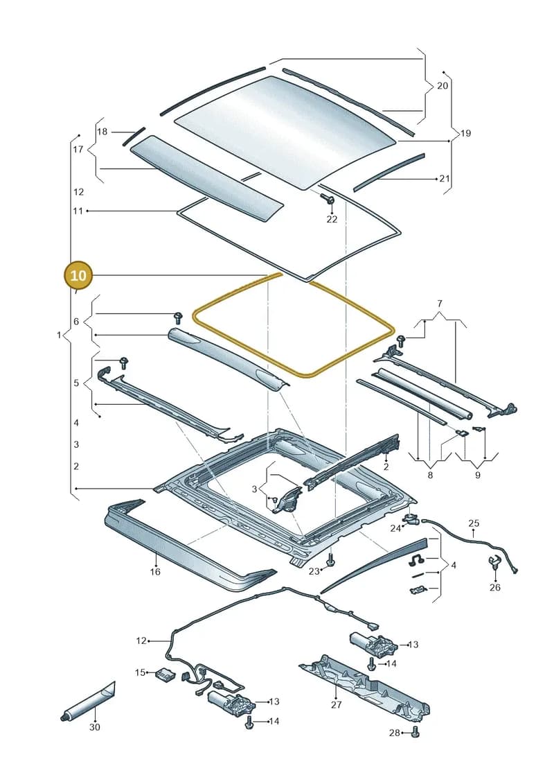 8W6877439 — Audi RS5 Sportback (2017-2025) diagram 897877000, position 10