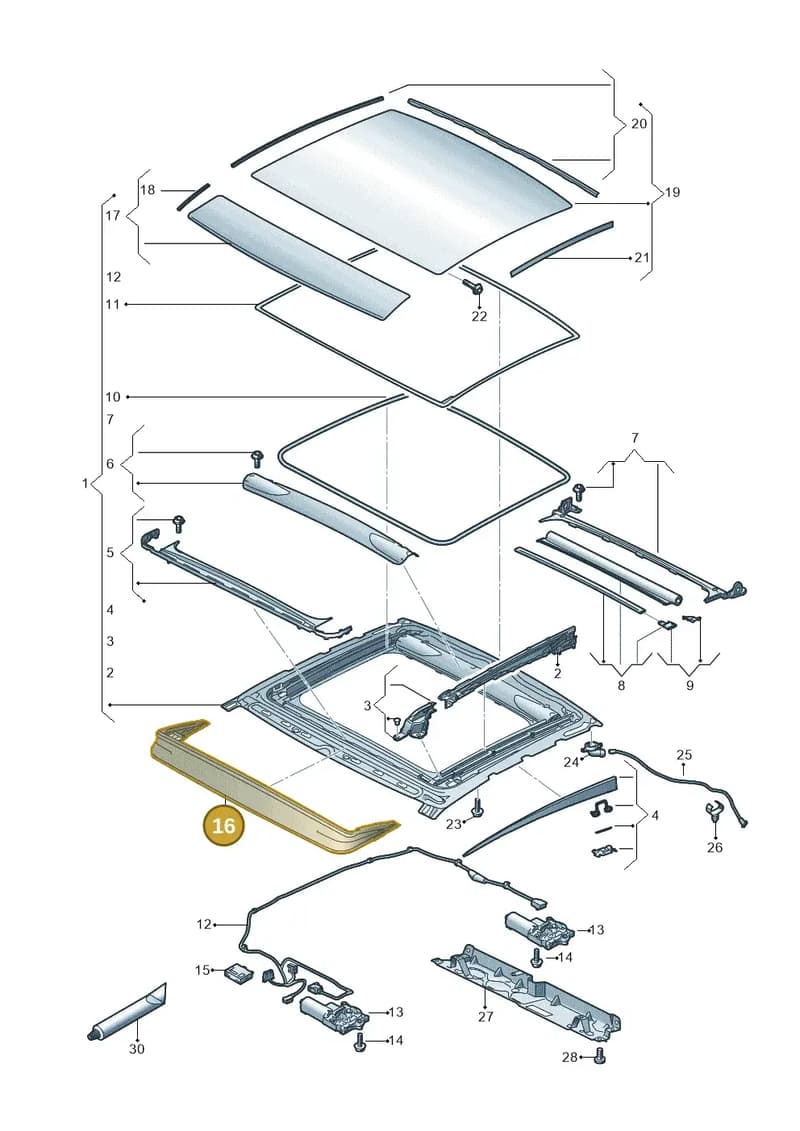 8W6877651 — Audi RS5 Sportback (2017-2025) diagram 897877000, position 16