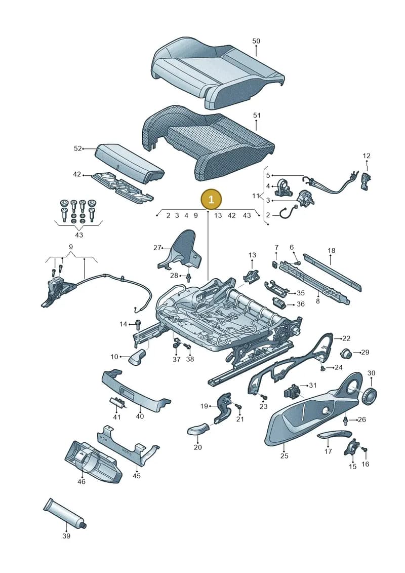 8W6881106AF — Audi RS5 Sportback (2017-2025) diagram 897881000, position 1