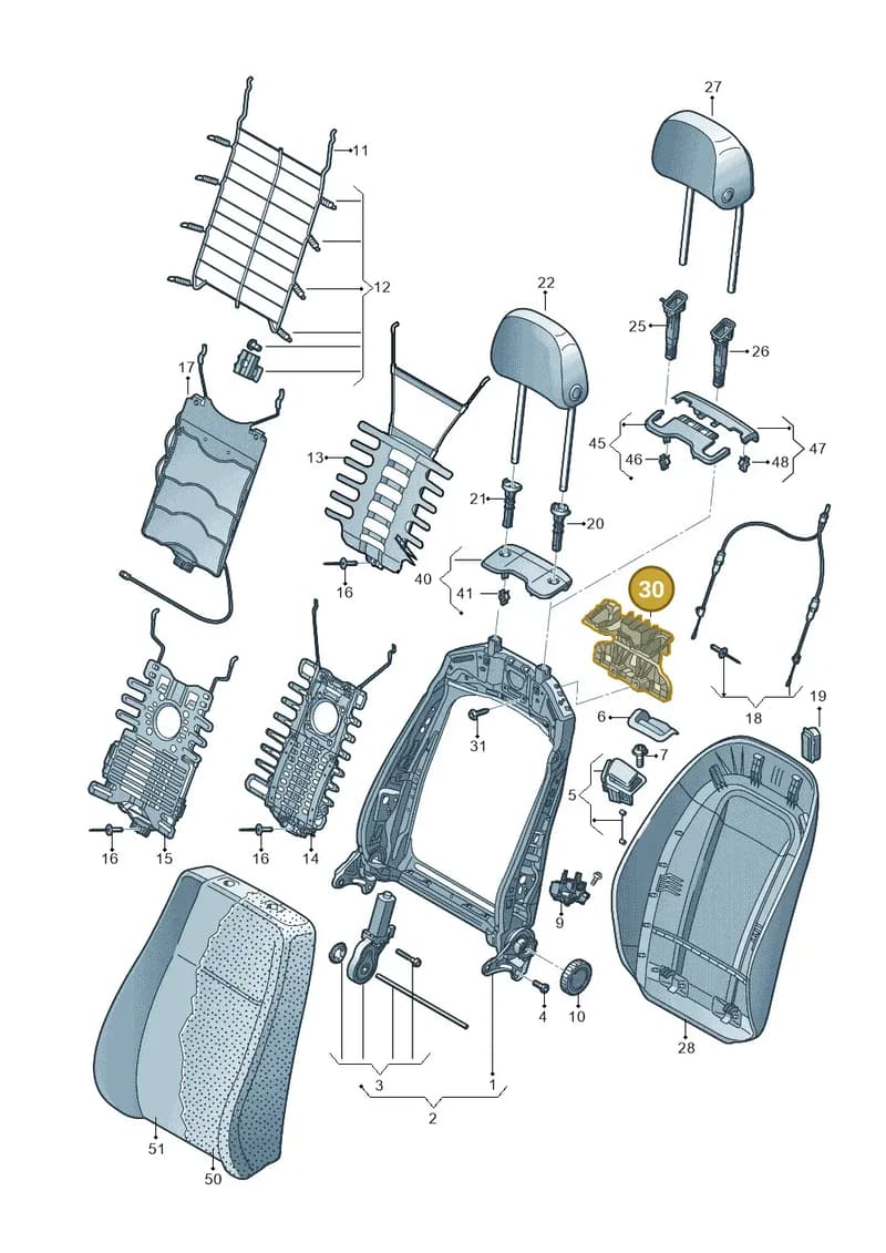 8W6881627A — Audi RS5 Sportback (2017-2025) diagram 897881500, position 30