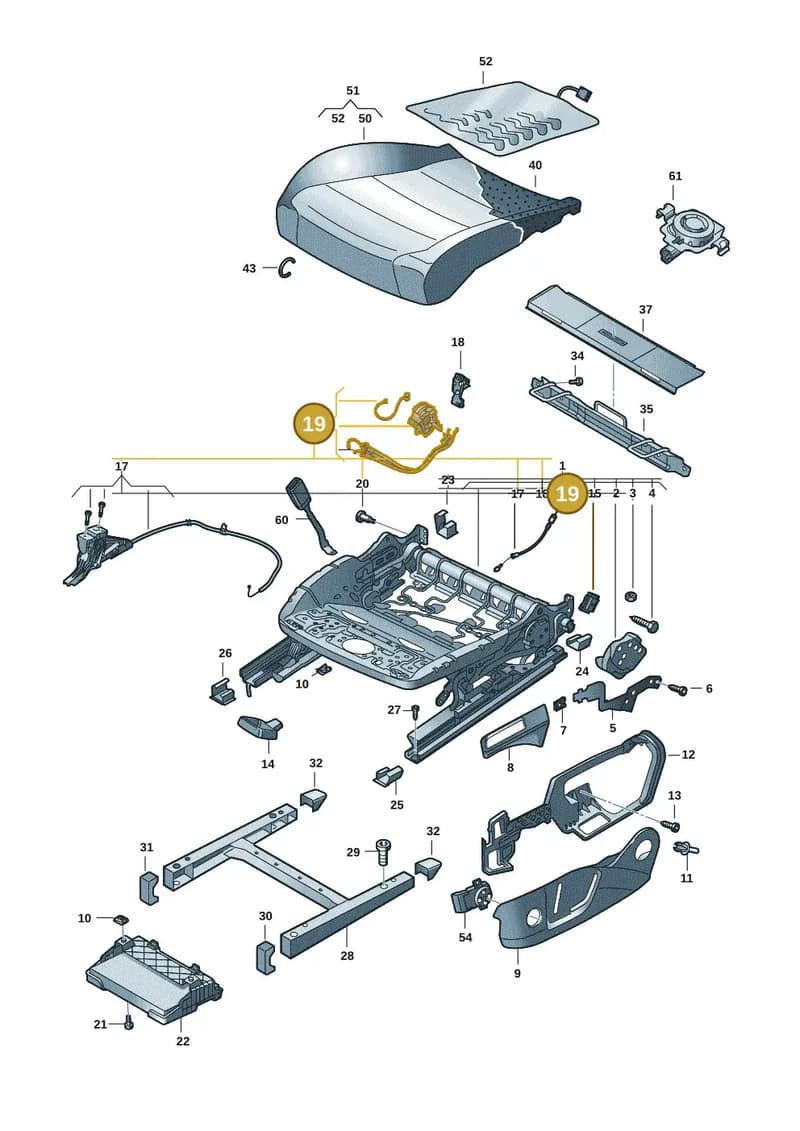 8W6898021 — Volkswagen T-Roc Cabriolet (2019-2025) diagram 2gk881000, position 19