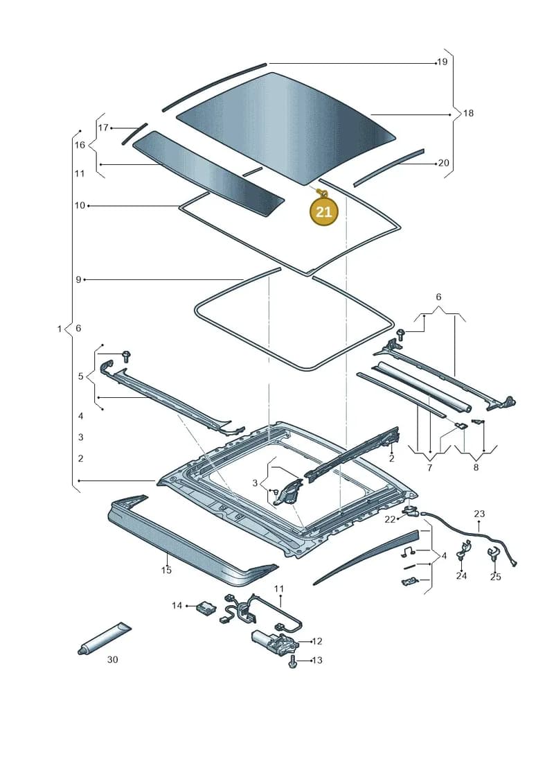 8W6898057 — Audi A8 (2017-2025) diagram 838877000, position 21