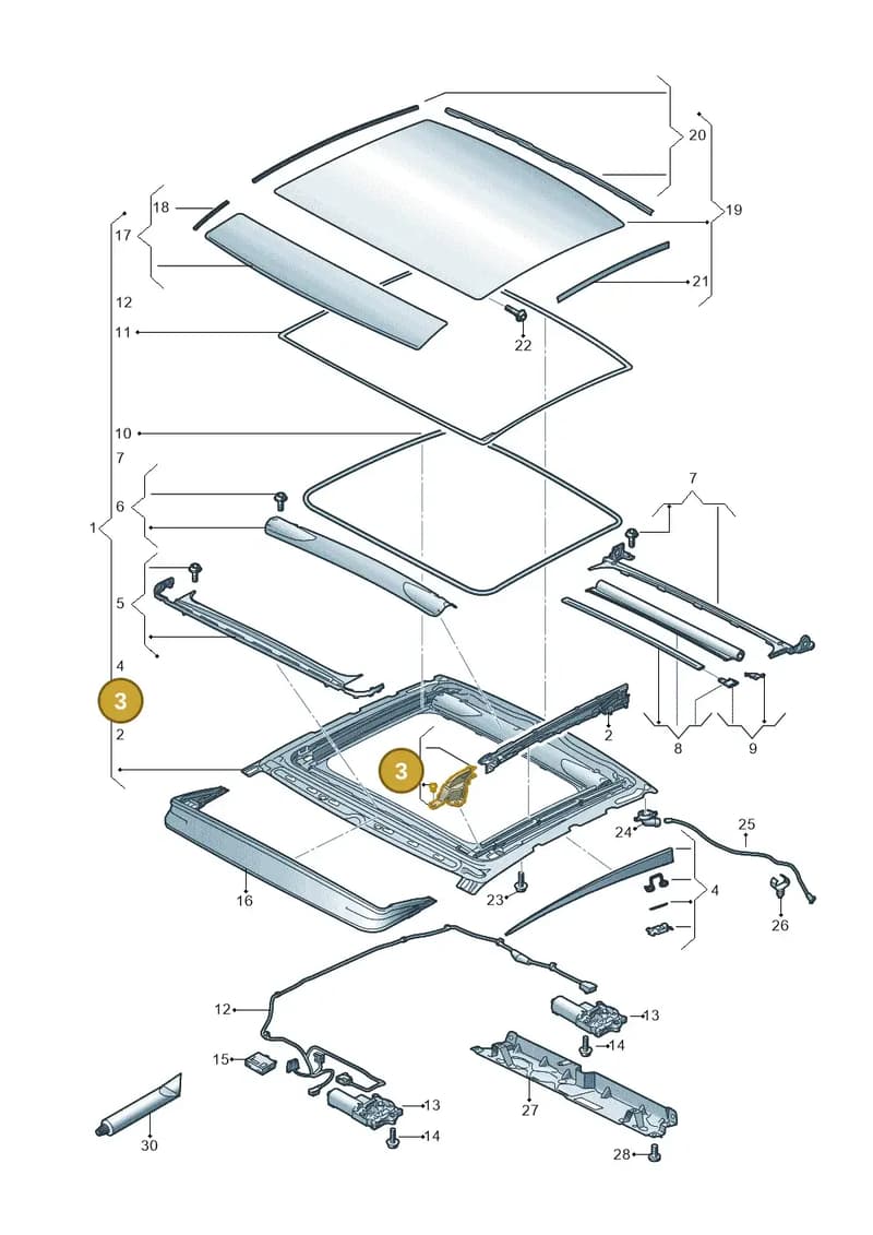 8W6898173 — Audi RS5 Sportback (2017-2025) diagram 897877000, position 3